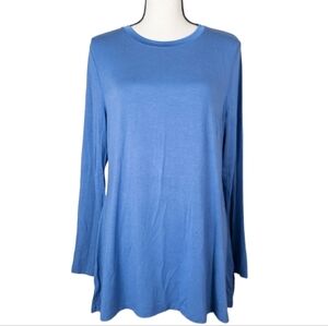 H by Halston Long Sleeve Split Hem Tunic Tee